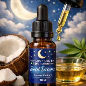 Huile CBN 10% CBD 5% avec m&eacute;latonine Sweet Dreams 10ml pour le sommeil renforc&eacute;