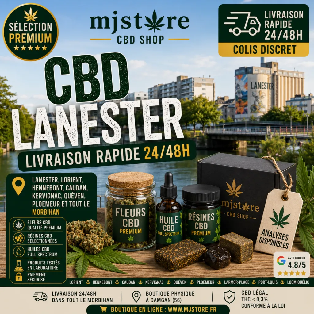 CBD Lanester livraison rapide 24 48h près de Lorient MJ Store