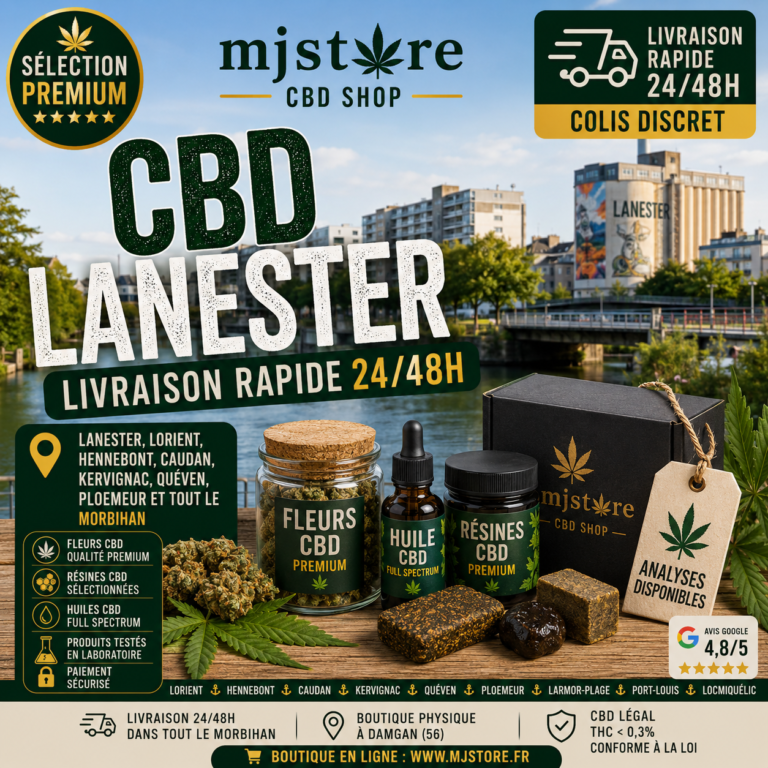 CBD Lanester livraison rapide 24 48h près de Lorient MJ Store