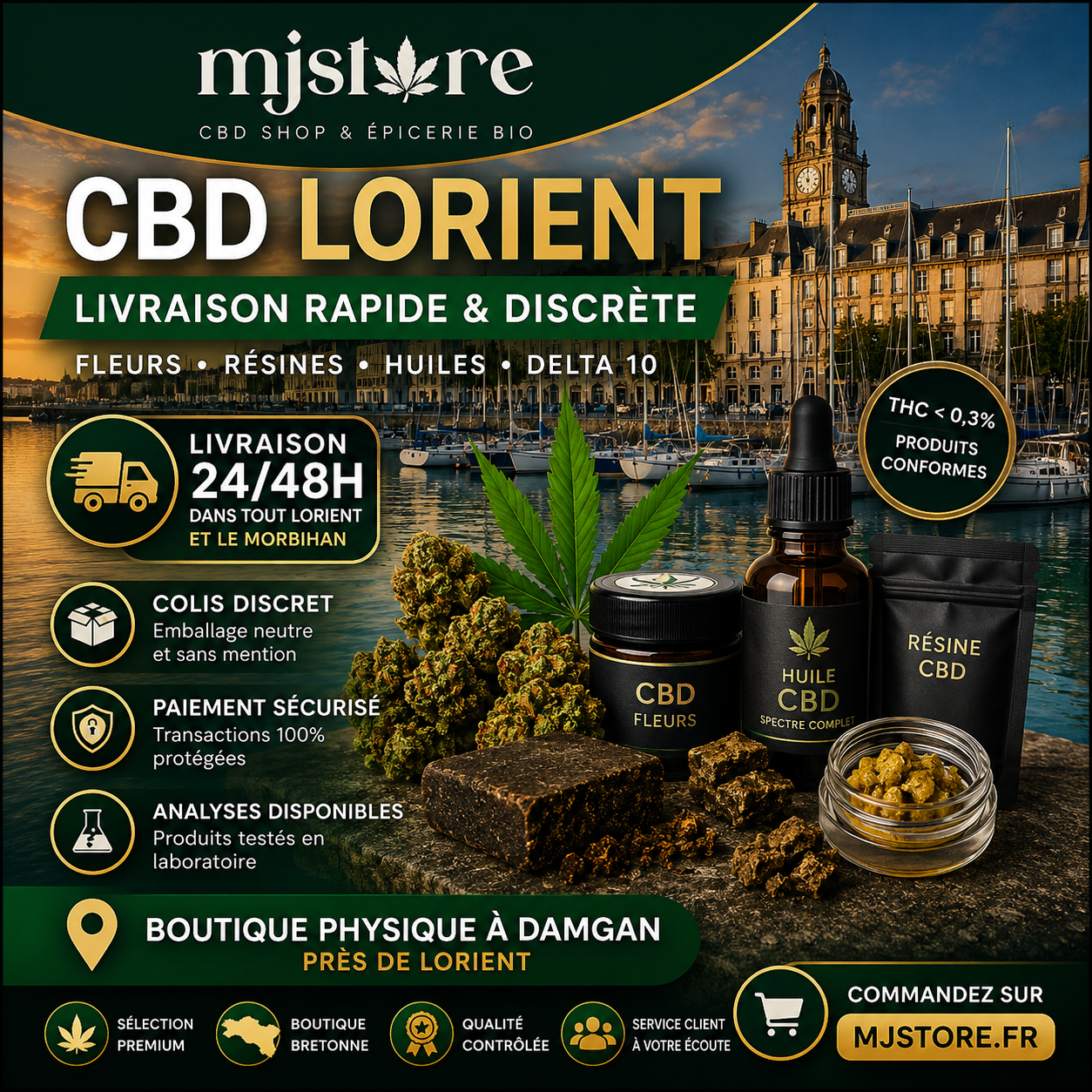 CBD Lorient : services MJ Store, commande en ligne et livraison