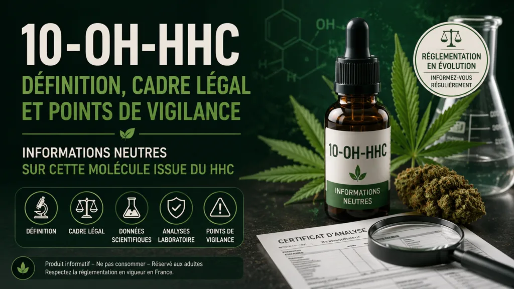 10-OH-HHC France : définition, cadre légal, vigilance et orientation Delta 10 MJ Store