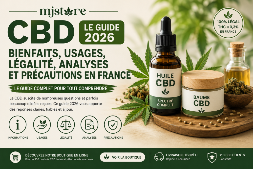 CBD bienfaits, usages et légalité en France : guide 2026 MJ Store