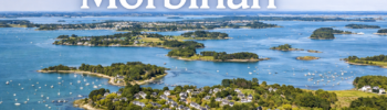 Golfe du Morbihan en Bretagne avec îles et bateaux illustration livraison CBD Golfe du Morbihan