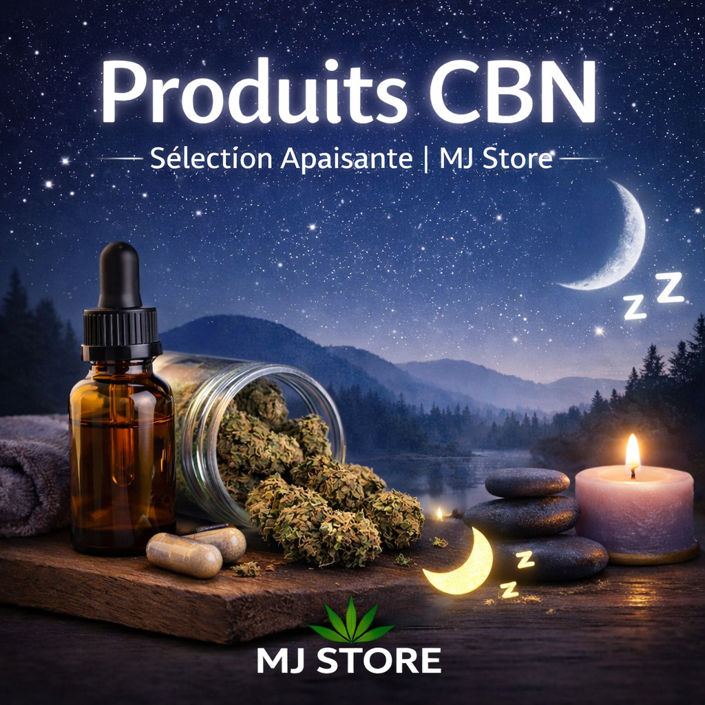 Produits CBN sélection apaisante routine du soir MJ Store