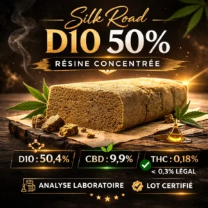 Silk Road D10 50% résine Delta 10 texture compacte