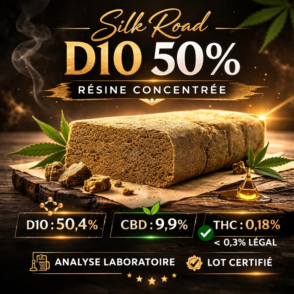 Silk Road D10 50% résine Delta 10 texture compacte
