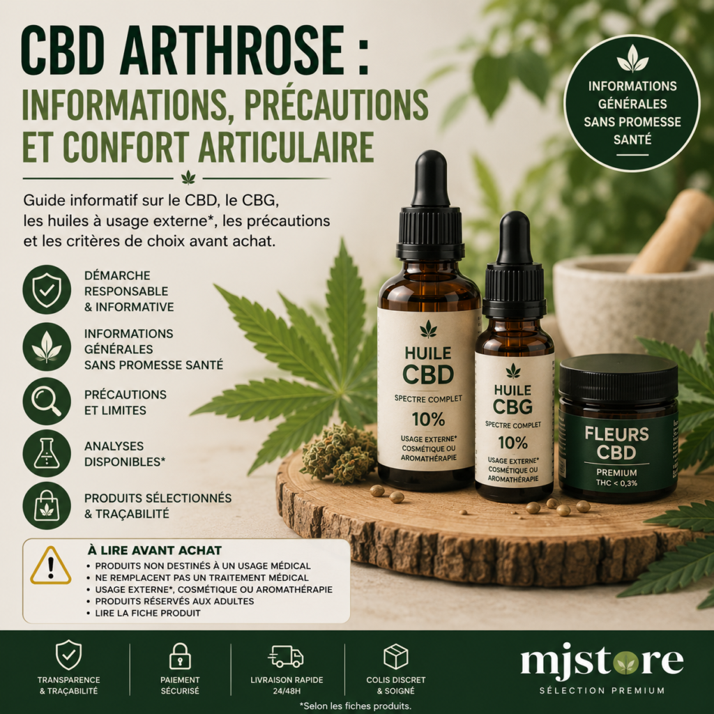 CBD arthrose : informations, précautions et guide MJ Store