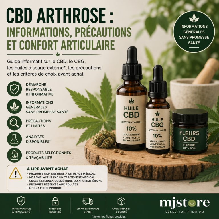 CBD arthrose : informations, précautions et guide MJ Store
