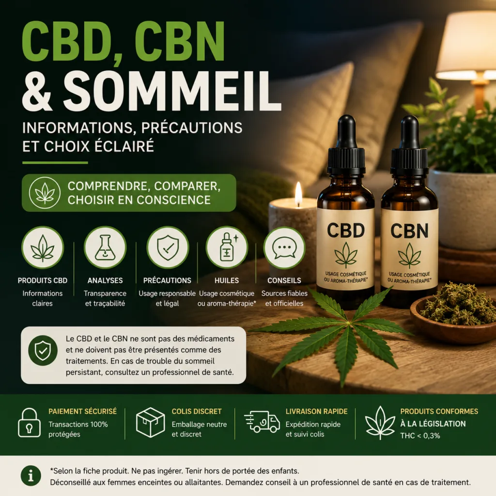 CBD CBN sommeil informations précautions et guide avant achat MJ Store
