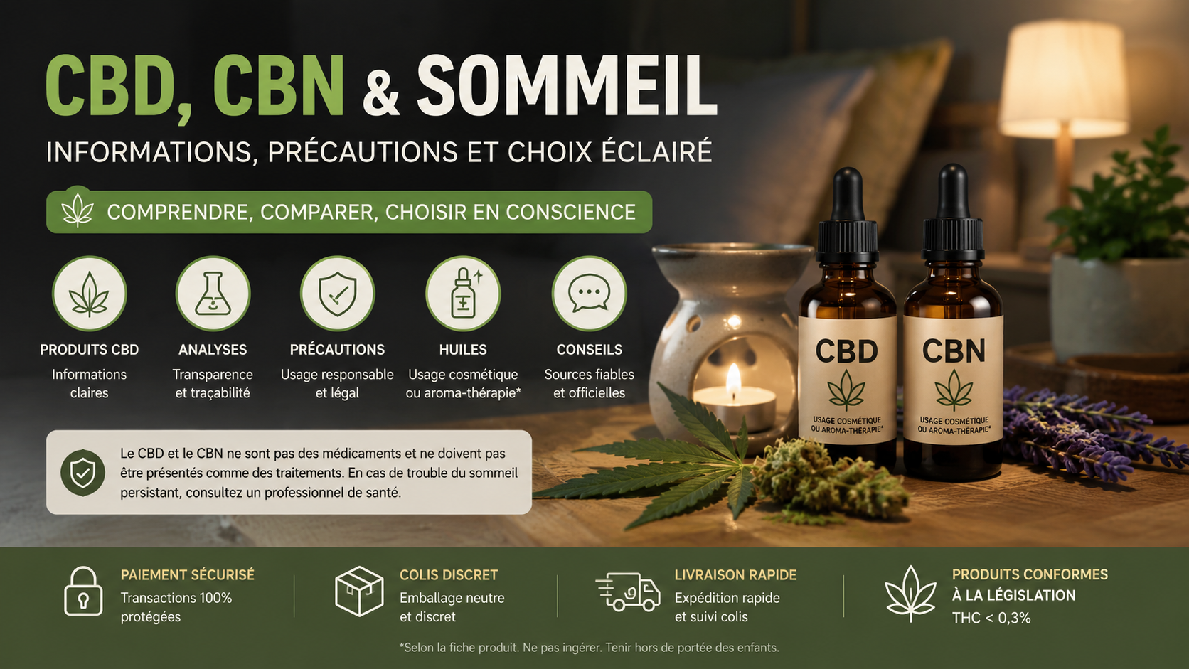 CBD CBN sommeil informations précautions et choix éclairé MJ Store