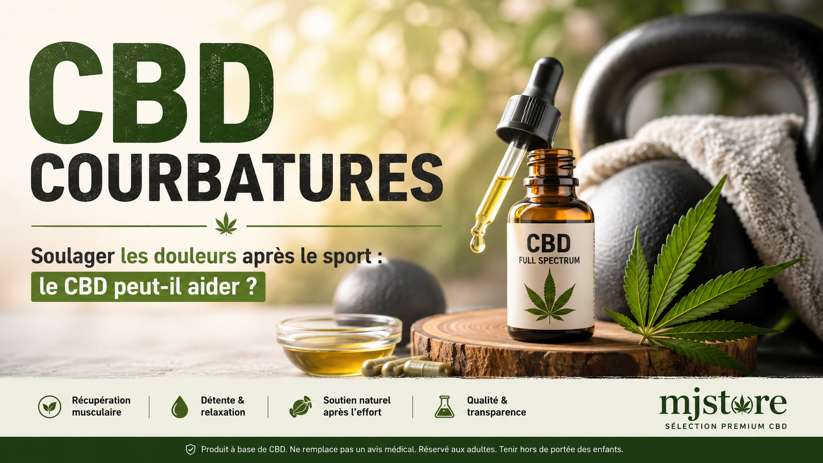 CBD courbatures après le sport : informations, limites et précautions MJ Store