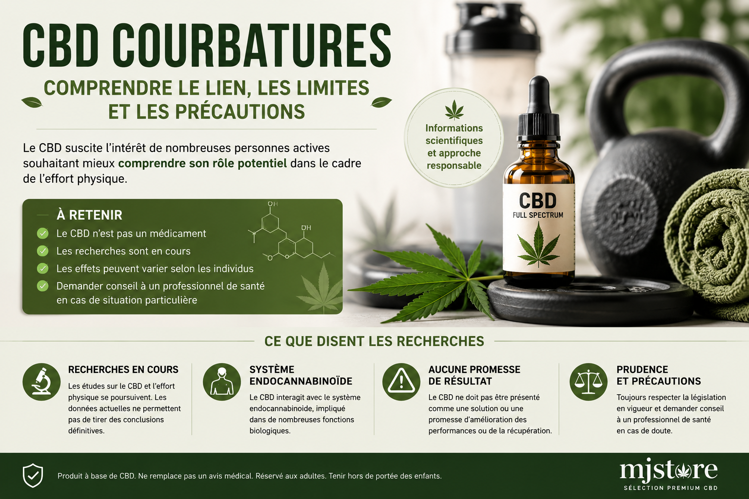 CBD courbatures et système endocannabinoïde : sport, recherches en cours et précautions MJ Store