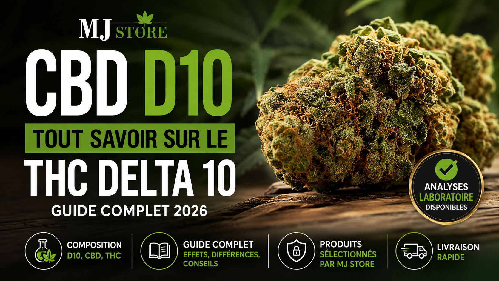 CBD D10 THC Delta 10 guide complet 2026 avec analyses laboratoire disponibles MJ Store