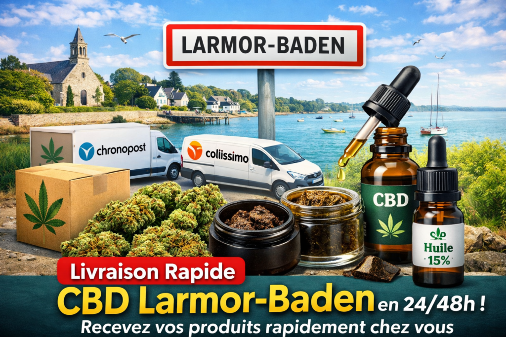 CBD Larmor-Baden livraison 24h fleurs résines huiles premium Morbihan