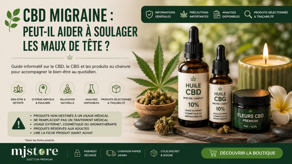CBD migraine : informations, précautions et guide MJ Store