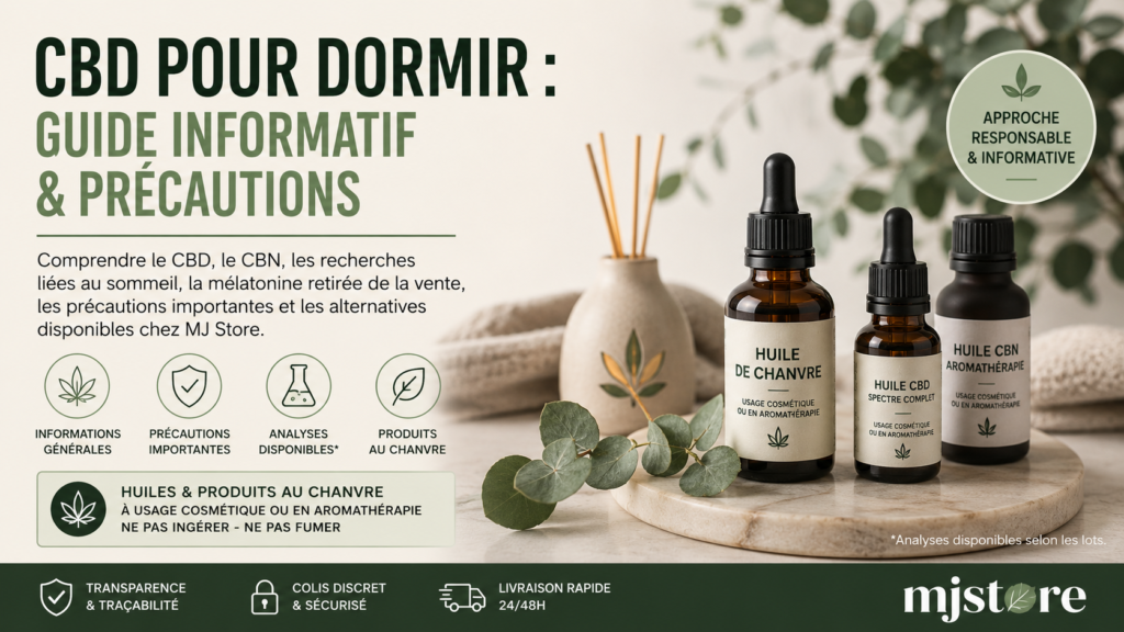CBD pour dormir : informations, précautions et alternatives MJ Store