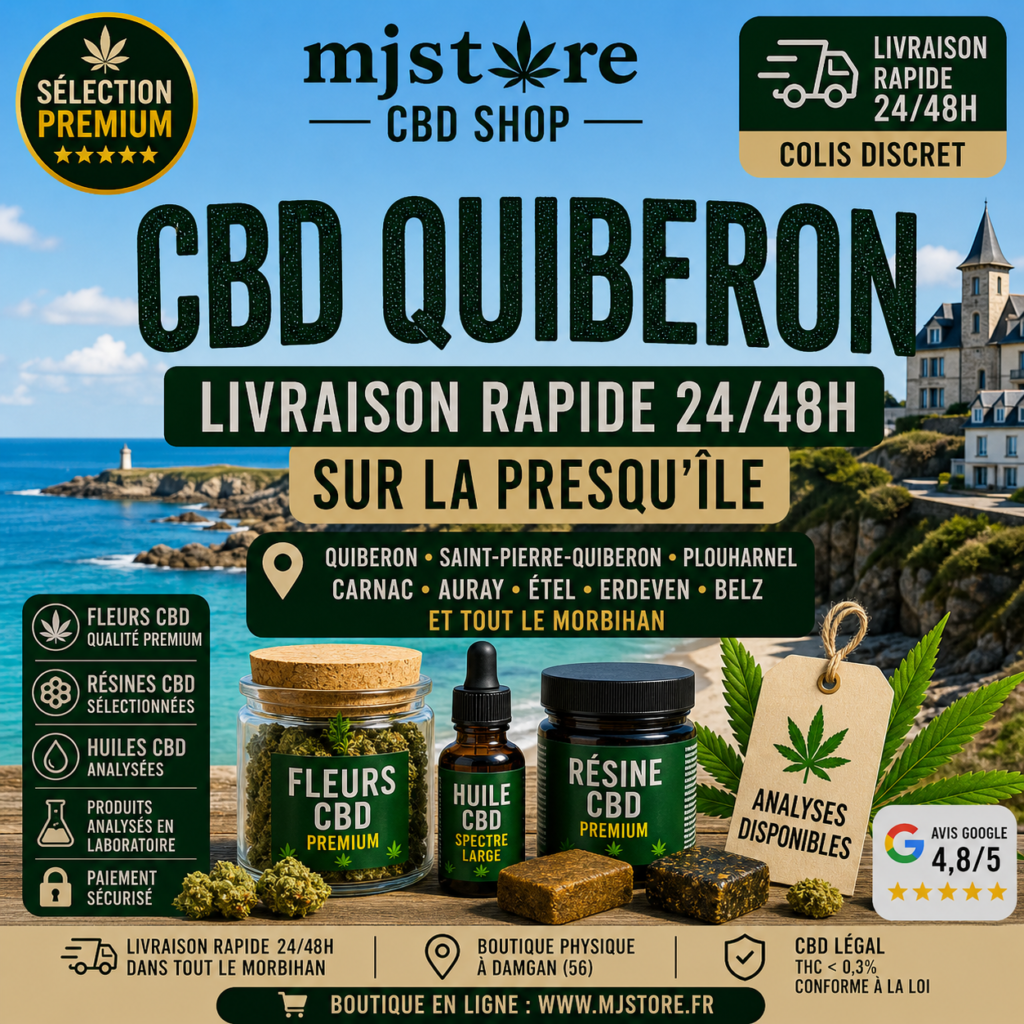 CBD Quiberon livraison rapide 24 48h sur la presqu’île MJ Store