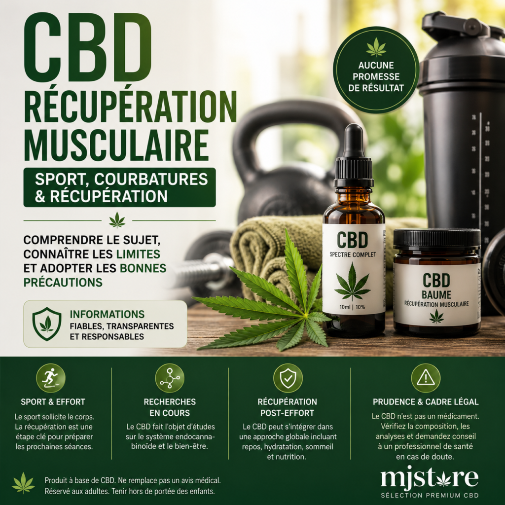CBD récupération musculaire : sport, courbatures et précautions MJ Store