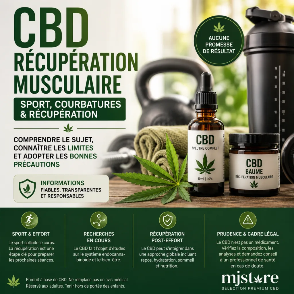 CBD récupération musculaire : sport, courbatures et précautions MJ Store