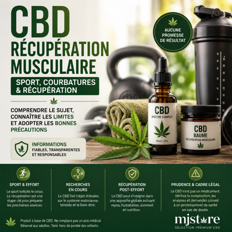CBD récupération musculaire : sport, courbatures et précautions MJ Store