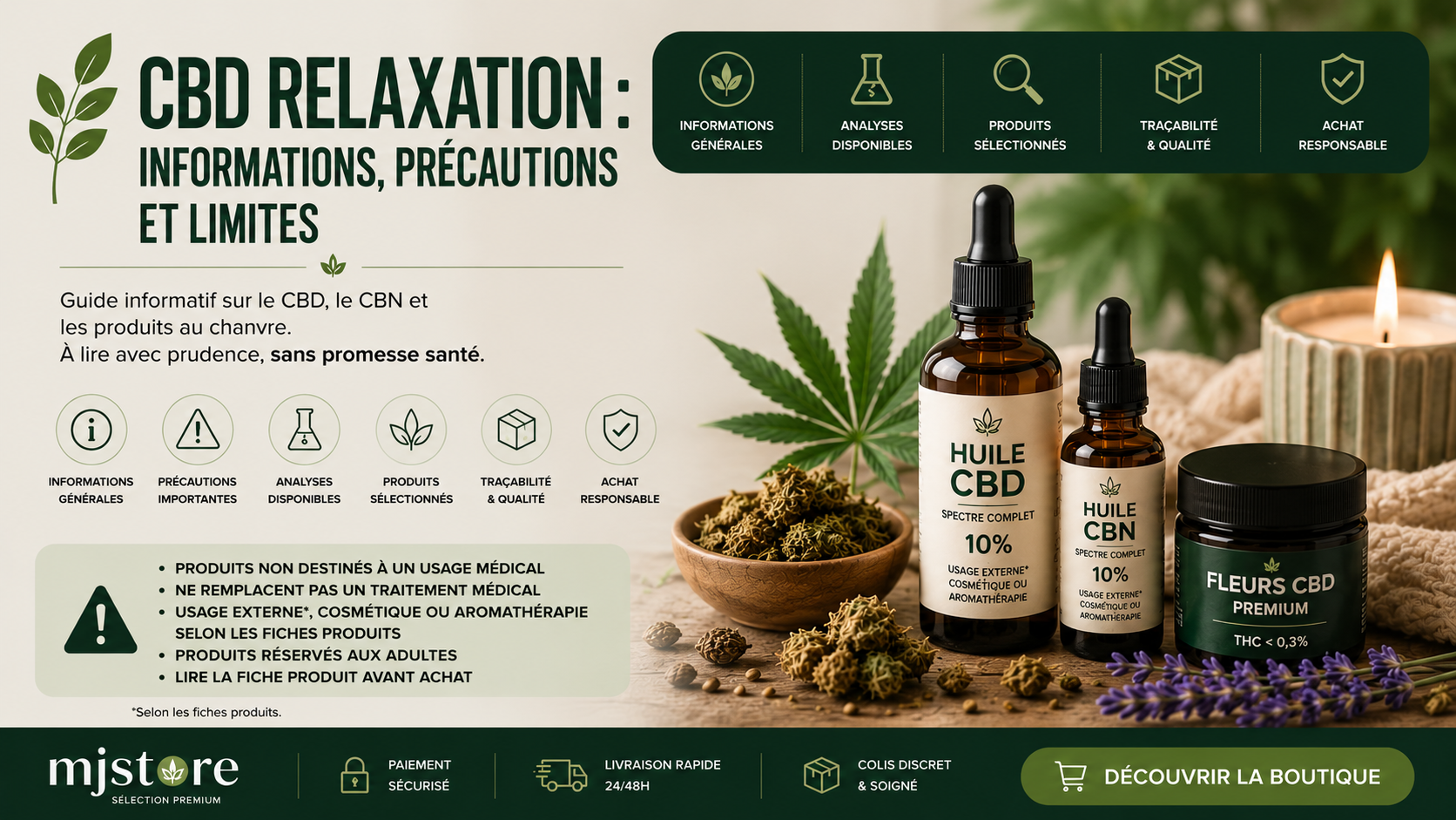 CBD relaxation : informations, précautions et limites MJ Store