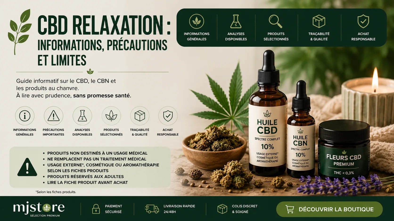 CBD relaxation : informations, précautions et limites MJ Store