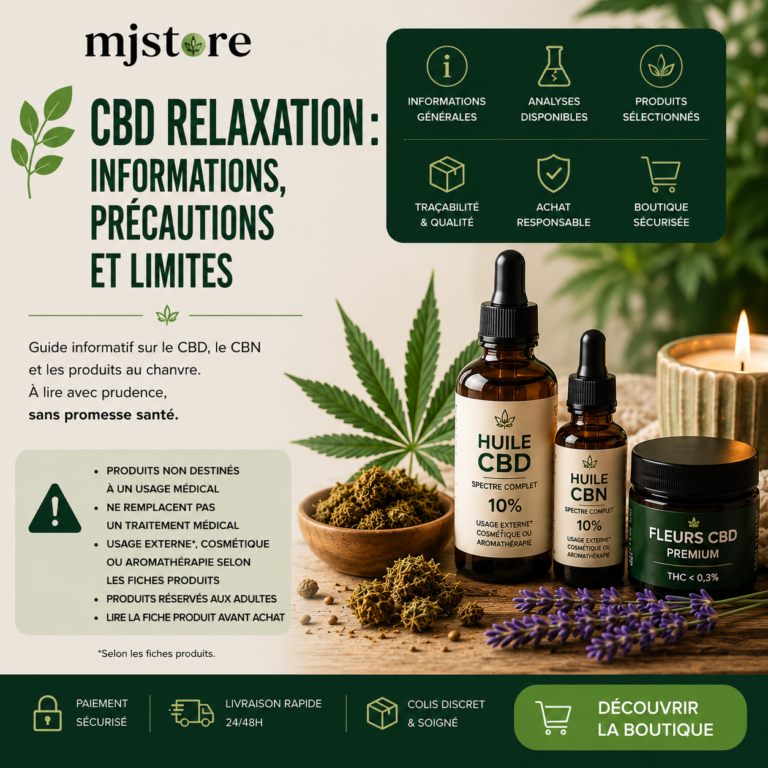CBD relaxation : informations, précautions et guide MJ Store