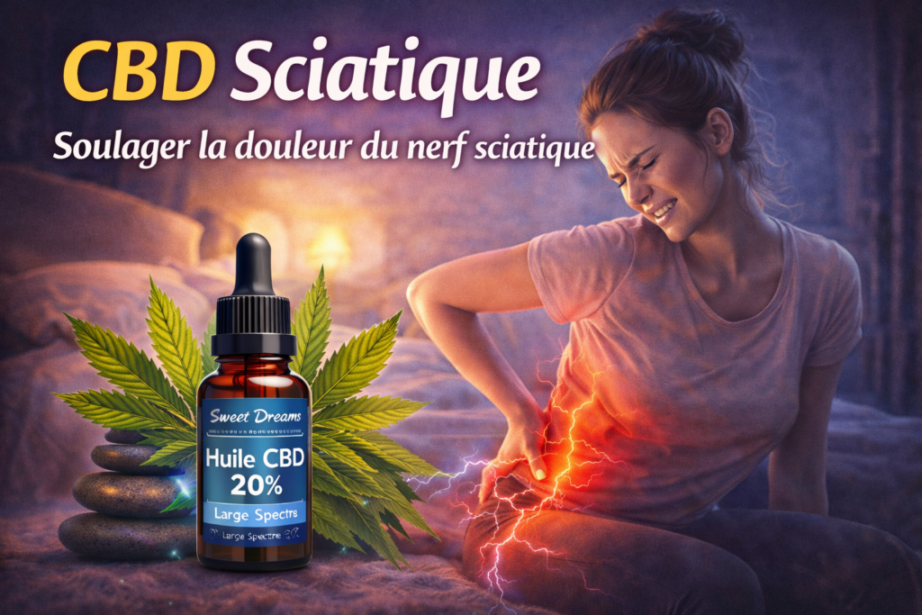 CBD sciatique – huile CBD pour accompagner la douleur du nerf sciatique et favoriser la détente musculaire