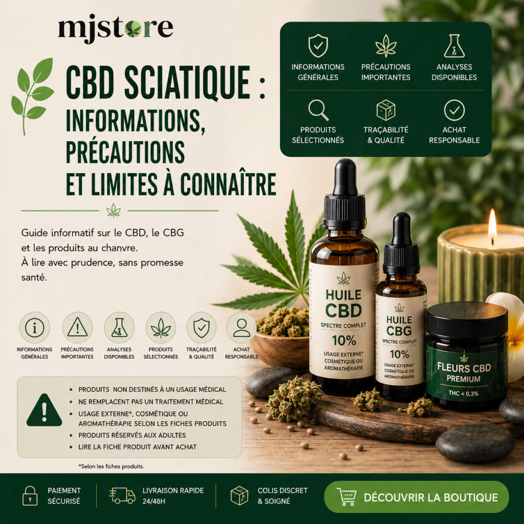 CBD sciatique : informations, précautions et guide MJ Store