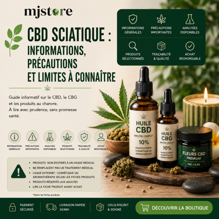 CBD sciatique : informations, précautions et guide MJ Store