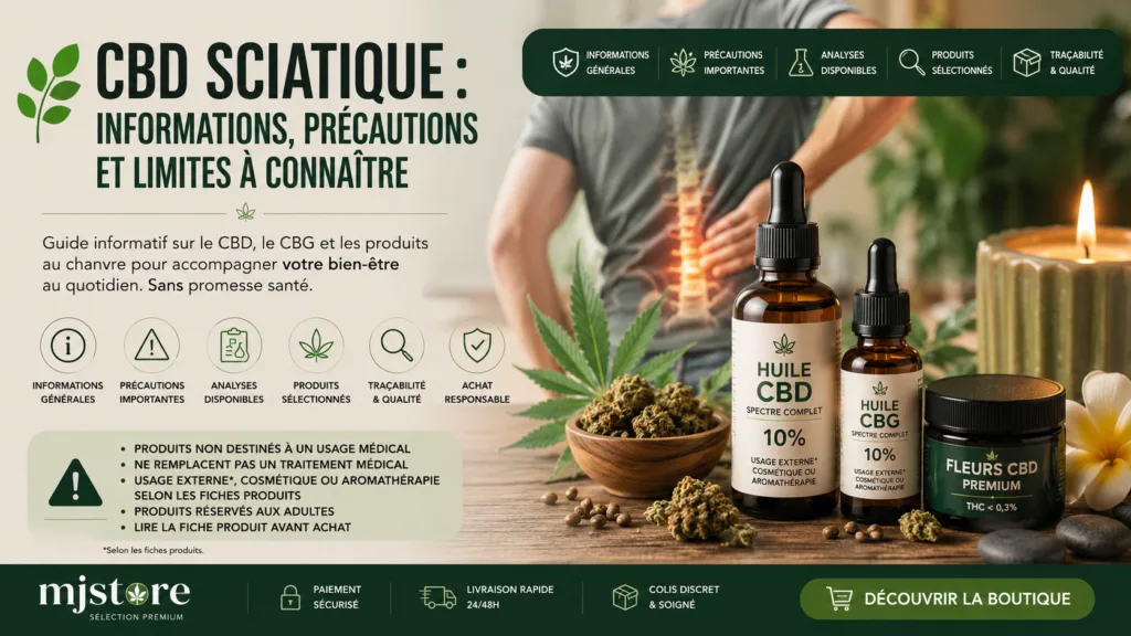 CBD sciatique : informations, précautions et limites MJ Store