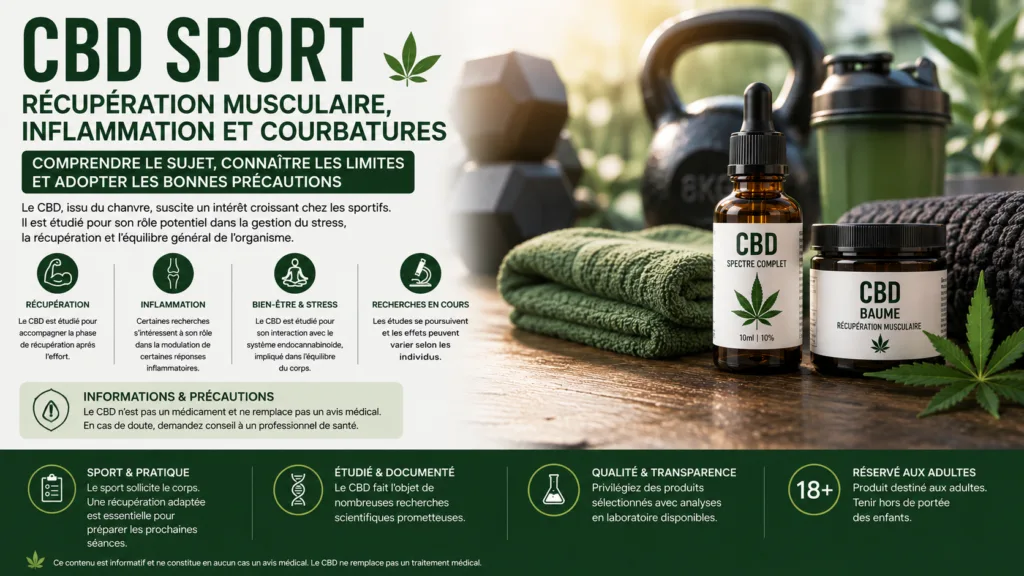 CBD sport : récupération musculaire, inflammation, courbatures et précautions MJ Store