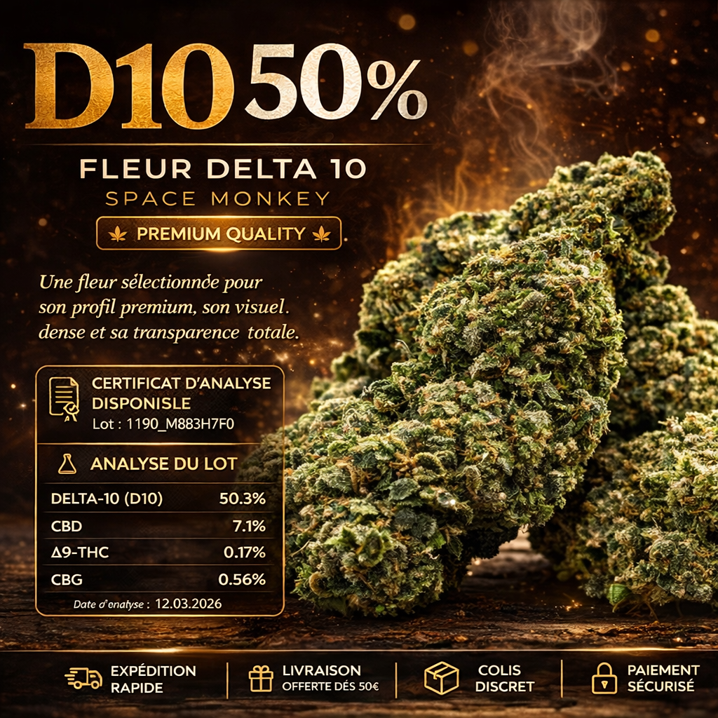 fleur thc delta 10 space monkey 50 premium analyse laboratoire mjstore