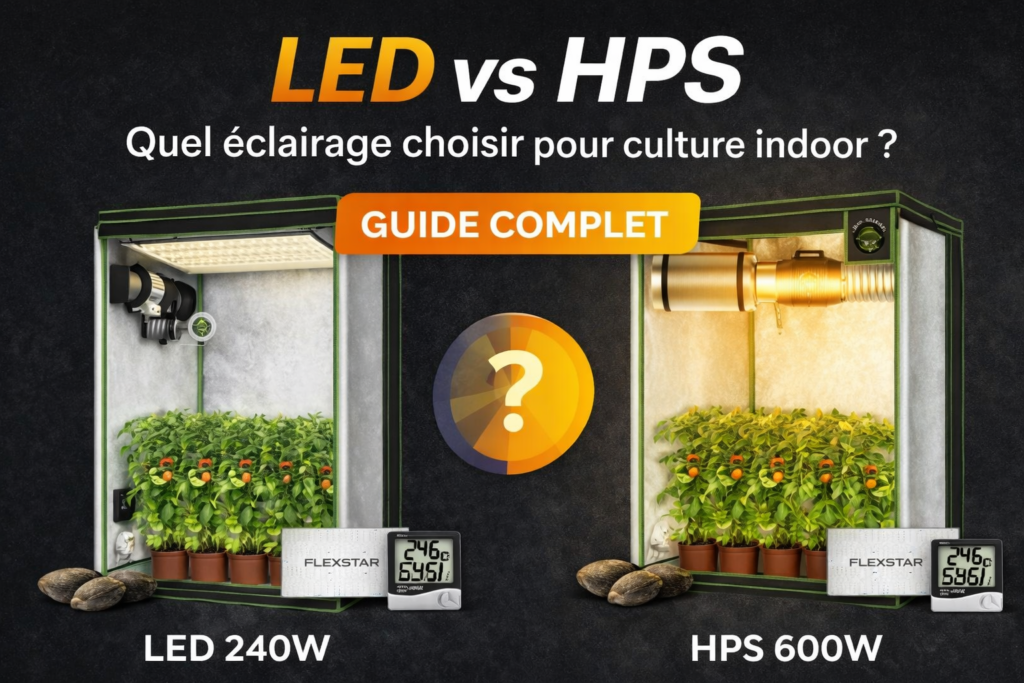 comparatif LED vs HPS pour culture indoor éclairage intérieur