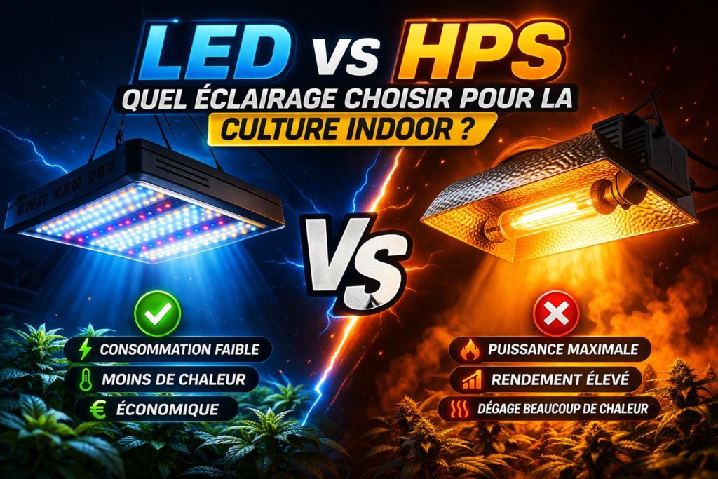 led vs hps culture indoor quel éclairage choisir comparaison led 240w et hps 600w