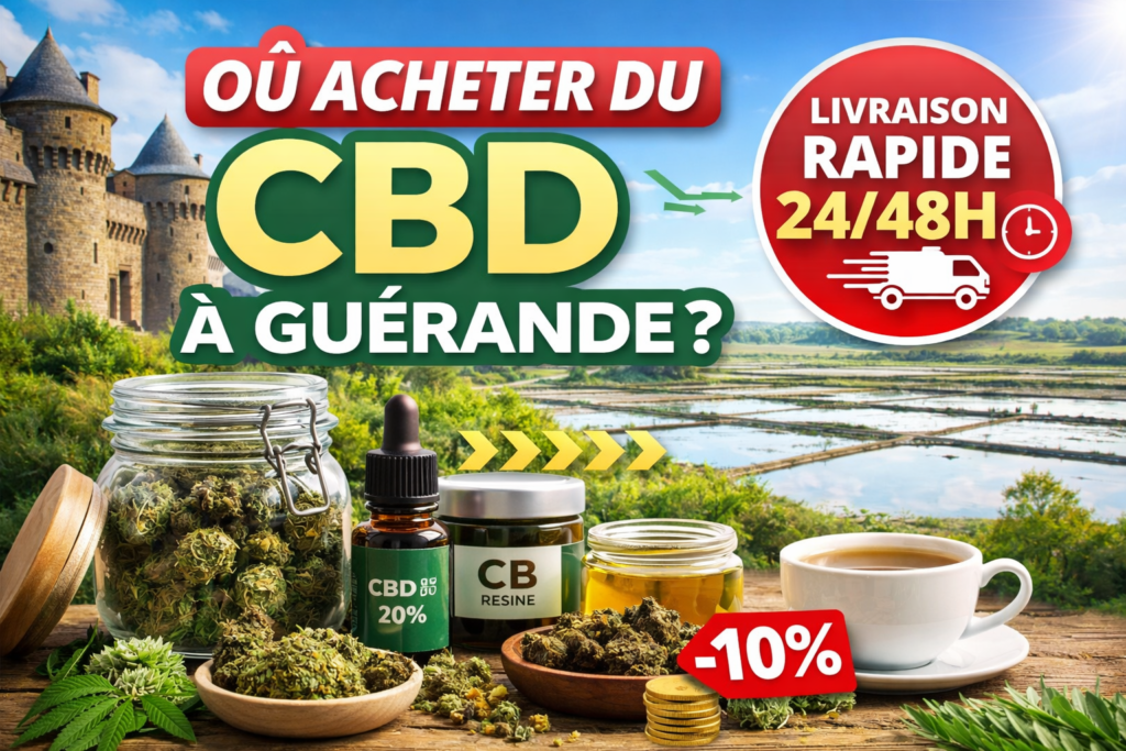 où acheter CBD Guérande livraison rapide fleurs huiles résines boutique MJ Store