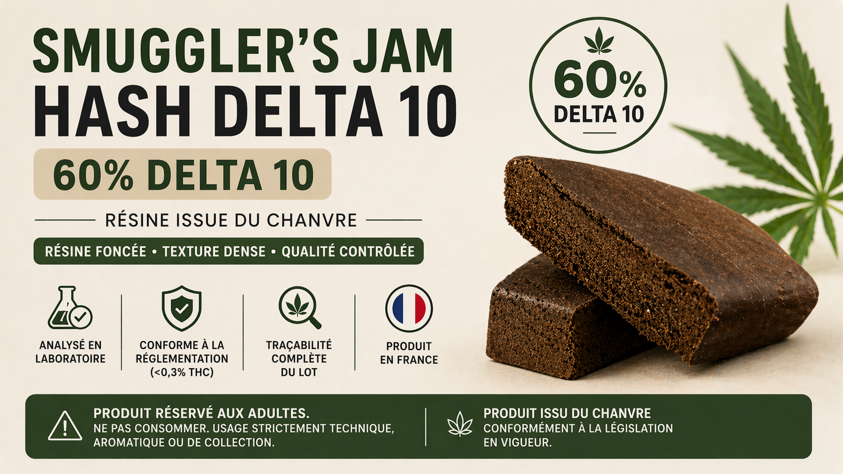 hash delta 10 60 smugglers jam résine analysée laboratoire