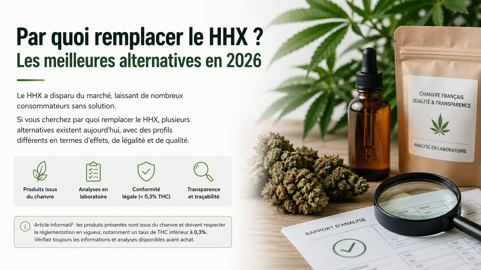 par quoi remplacer le hhx alternatives chanvre analyse laboratoire conformité transparence