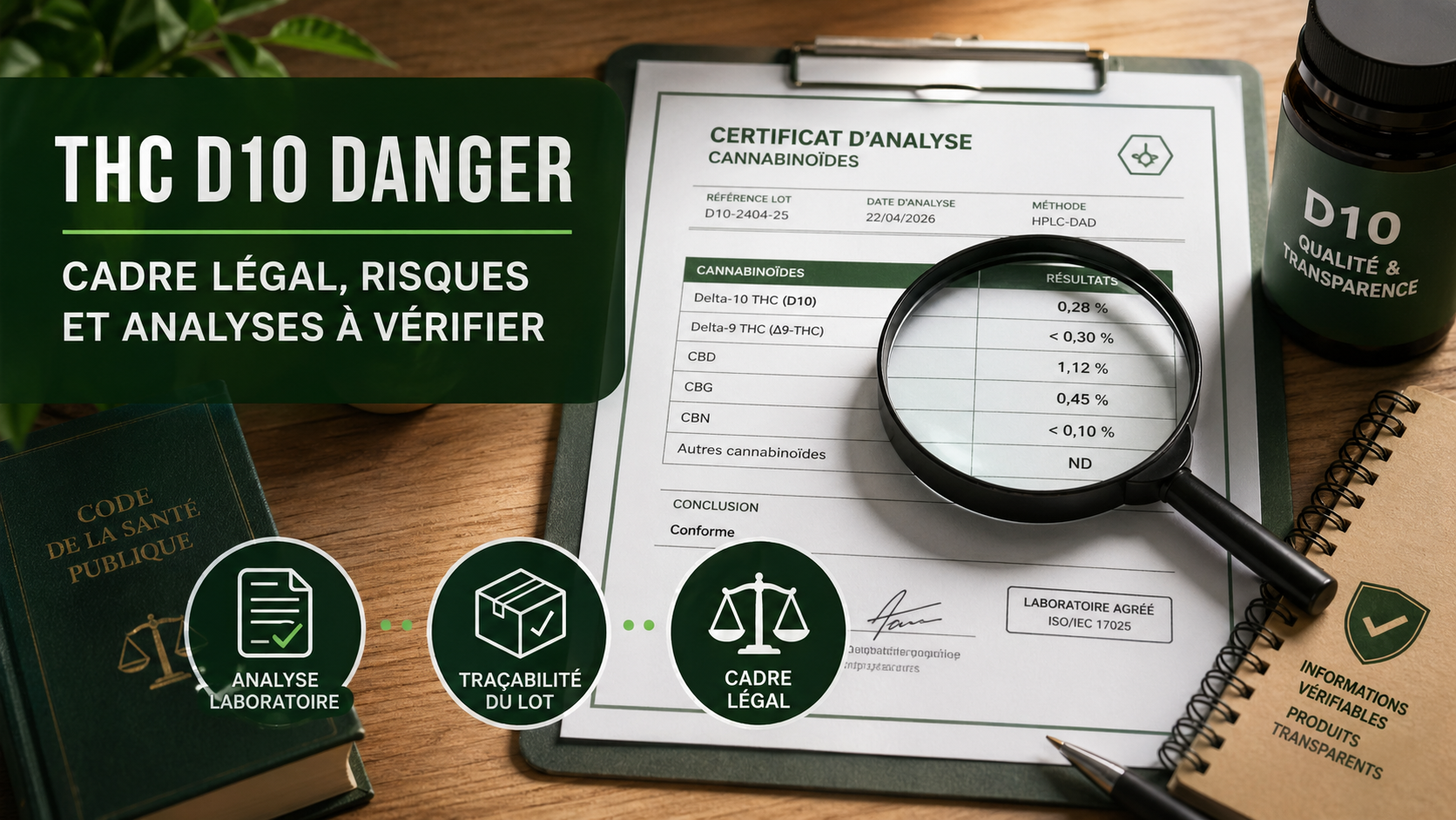THC D10 danger cadre légal analyse laboratoire et traçabilité MJ Store