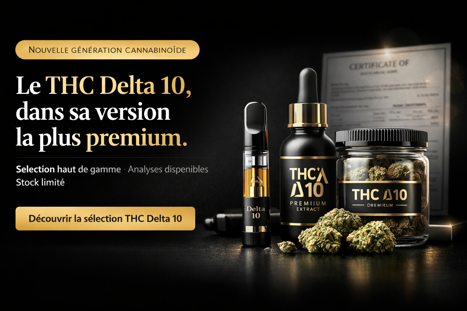 THC Delta 10 premium analyses laboratoire sélection MJ Store
