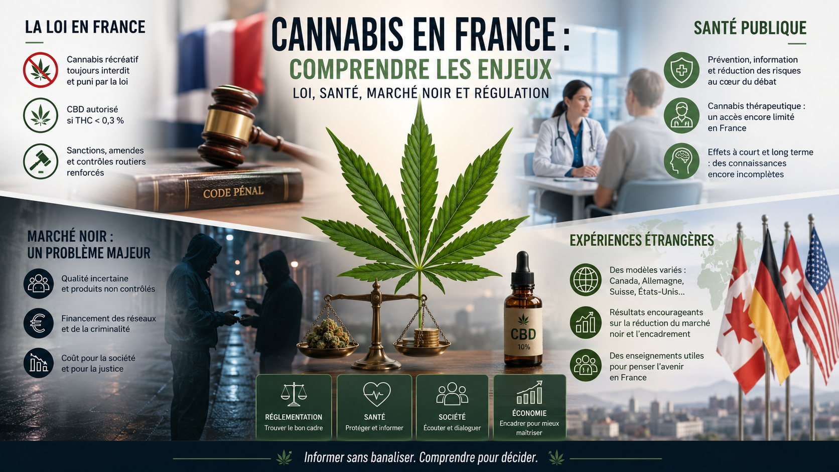 Cannabis en France : loi, santé, marché noir et régulation Cannabis en France loi santé publique marché noir régulation et exemples étrangers