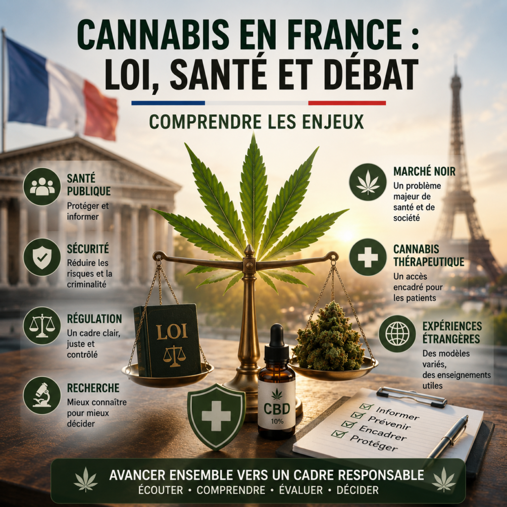 Cannabis légal en France CBD marché noir santé publique et débat réglementaire