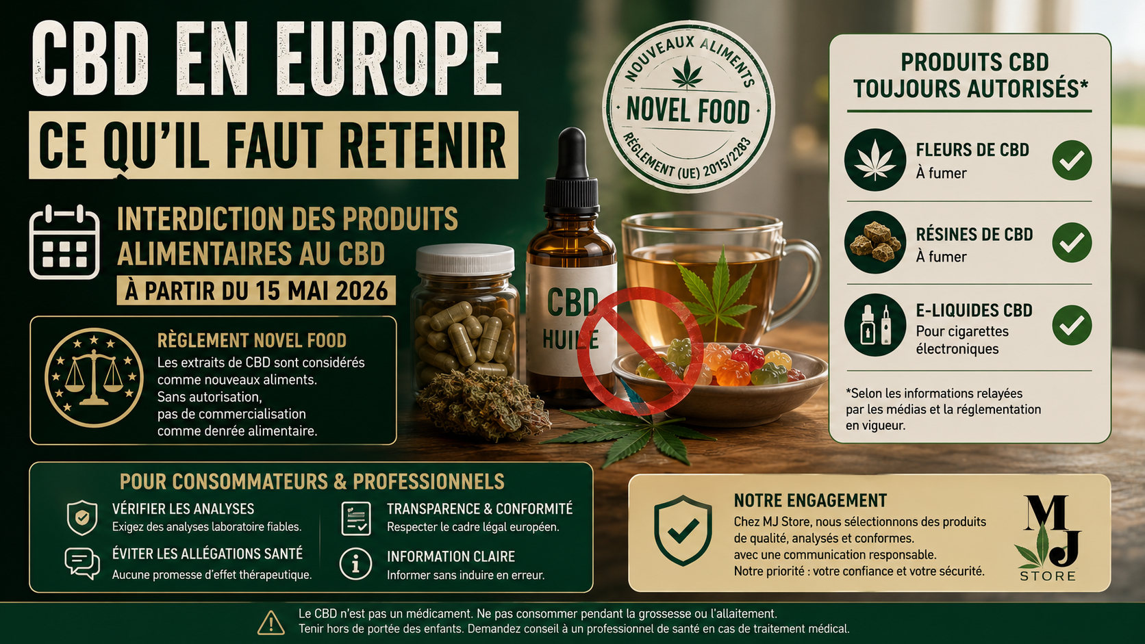CBD en Europe – ce qu’il faut retenir sur l’interdiction des produits alimentaires au CBD et le règlement Novel Food