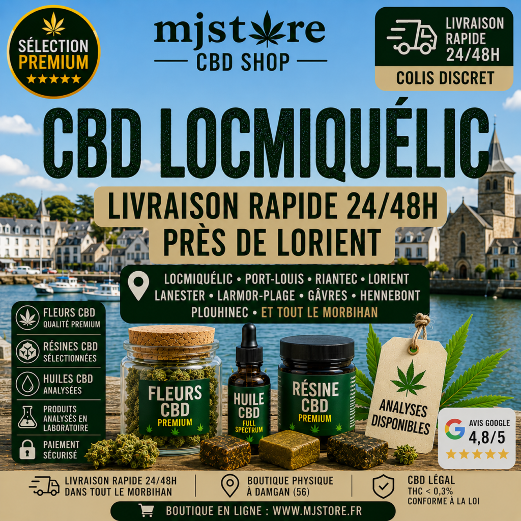 CBD Locmiquélic livraison rapide 24 48h près de Lorient MJ Store