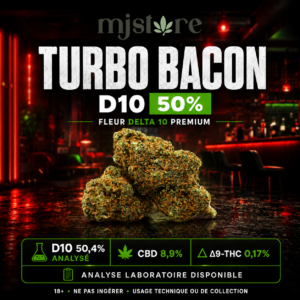 Turbo Bacon D10 50% fleur Delta 10 premium analysée MJ Store