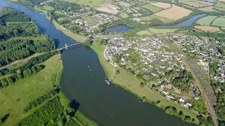 Vue aérienne de Bouchemaine dans le Maine-et-Loire
