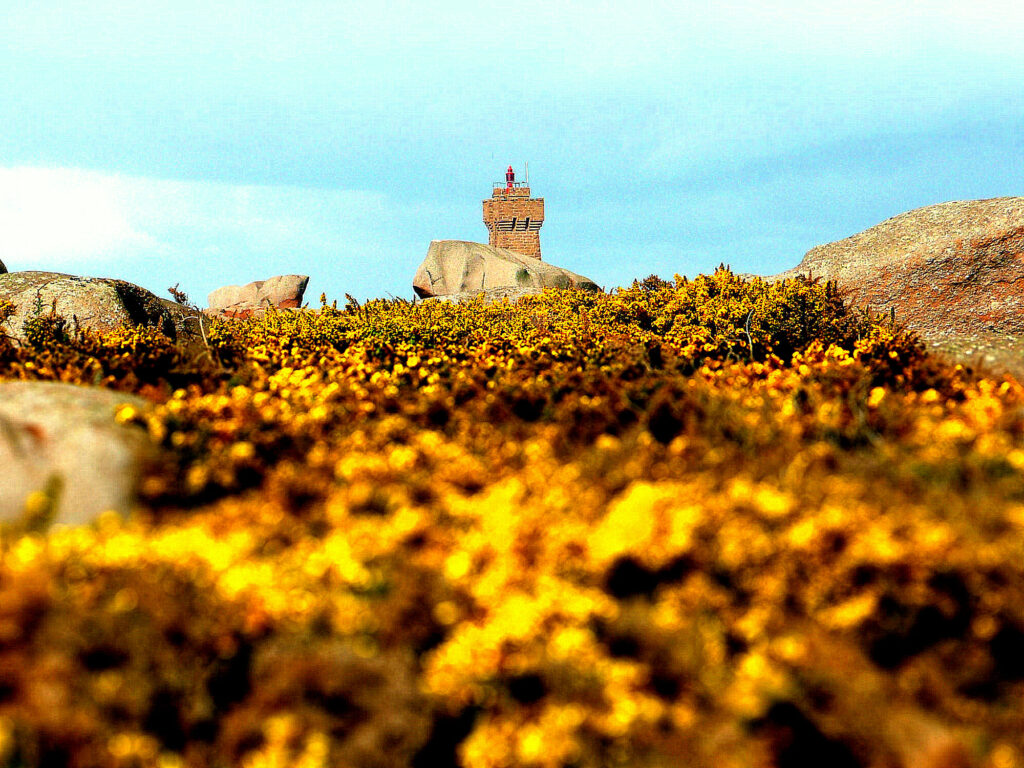 Phare de Ploumanac’h et rochers de granit rose dans les Côtes-d’Armor