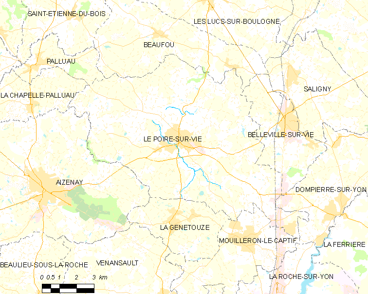 Carte du Poiré-sur-Vie en Vendée