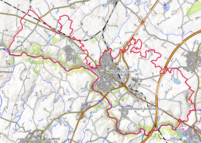 Carte de Mortagne-sur-Sèvre en Vendée
