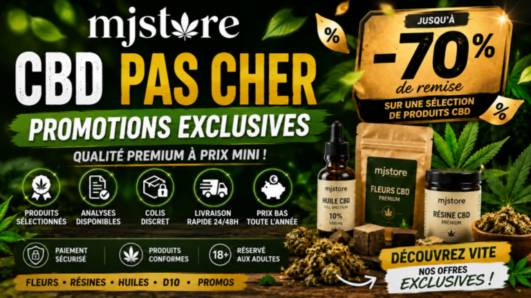CBD pas cher : promotions et sélection MJ Store